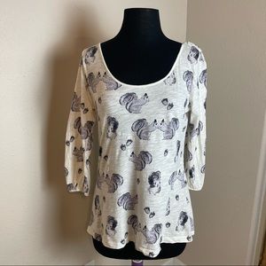 Anthropologie Postmark Woodland Squirrel Top Size Medium